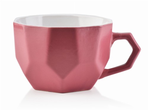 Kubek porcelanowy SALLY GEO 450 ml różowy