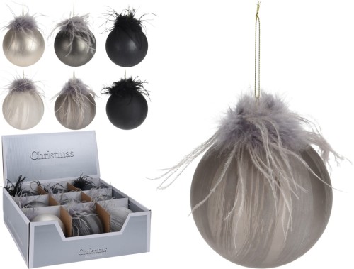 Bombka Z PIÓREM 10 cm