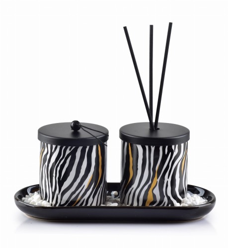 Dyfuzor zapachowy+świeca 23x9xh9cm | ZEBRA