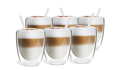 Zestaw 6 szklanek termicznych 320 ml +słomki | VITA