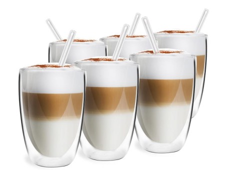 Zestaw 6 szklanek termicznych 350 ml +słomki | VITA