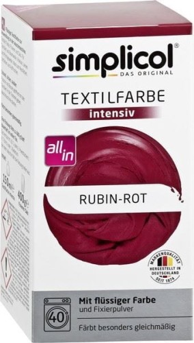 Barwnik do tkanin INTENSIV RUBIN-CZERWONY 560g | SIMPLICOL