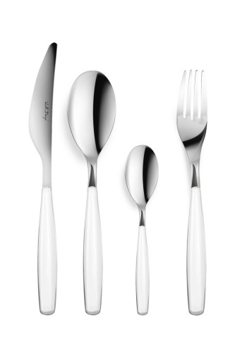 Komplet sztućców 24 szt. | Diva, biały