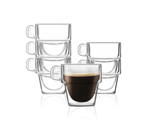 Komplet 6 szklanek do espresso z podwójną ścianką 150 ml | Senso