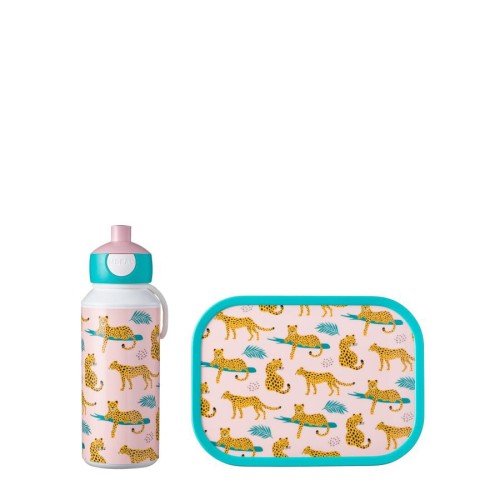 Zestaw dziecięcy lunchbox i bidon Campus Leopard