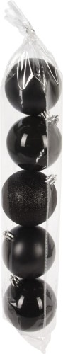 Komplet 6 bombek 7 cm CZARNE