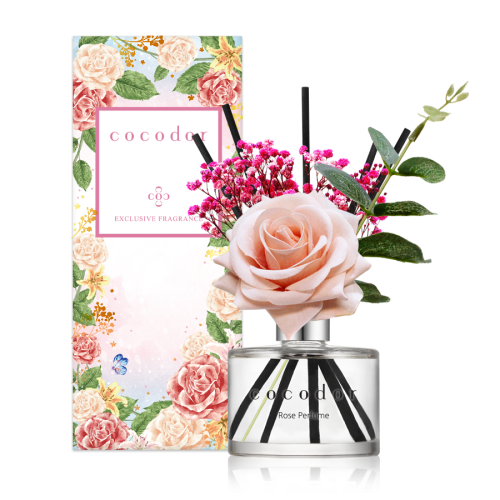 Dyfuzor zapachowy z patyczkami i prawdziwymi kwiatami Flower Rose 200 ml Rose Perfume