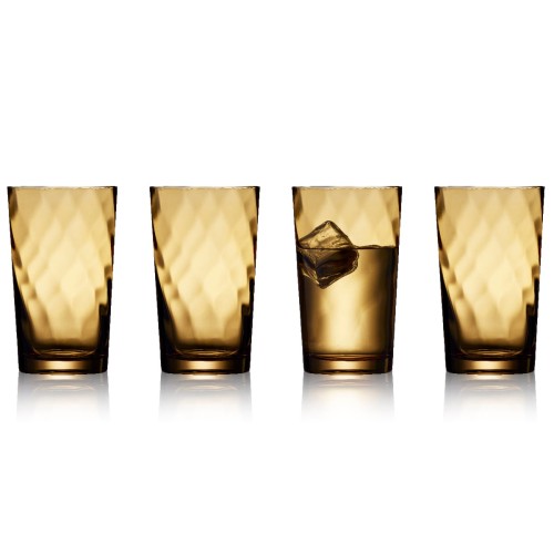 Szklanki wysokie Vienna 400 ml 4 sztuki bursztynowe