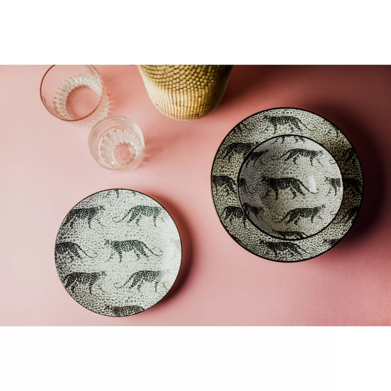 Talerz płaski 15 cm WILD lampart centki porcelana Verlo