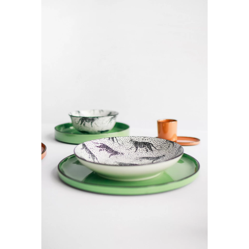 Talerz głęboki 23 cm WILD lampart centki porcelana Verlo
