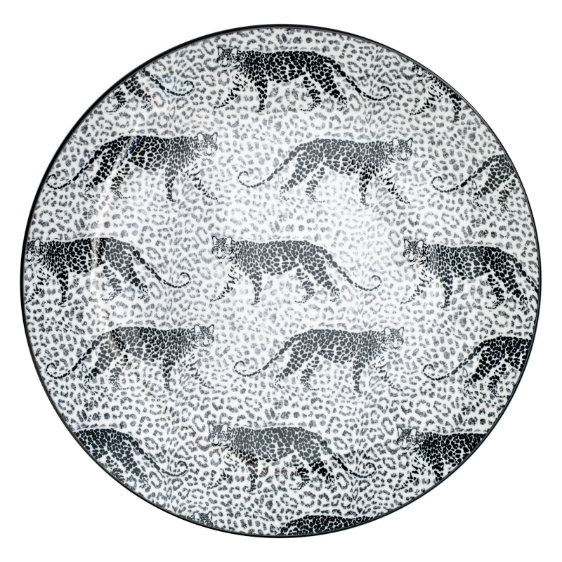 Talerz płaski 26 cm WILD lampart centki porcelana Verlo