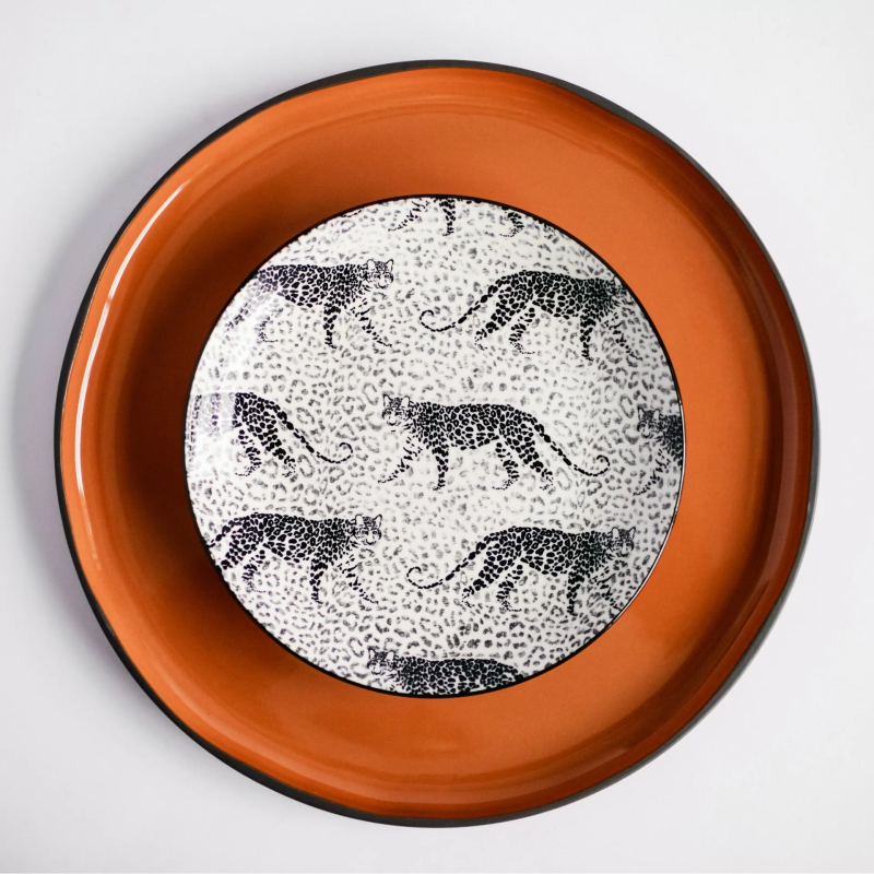Talerz płaski 26 cm WILD lampart centki porcelana Verlo