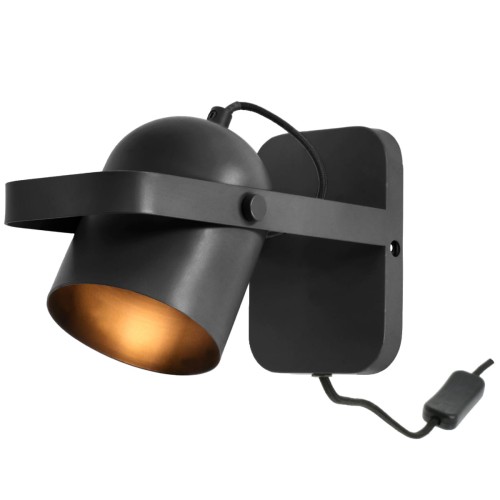 Lampa ścienna Nesvik wys. 23 cm Black