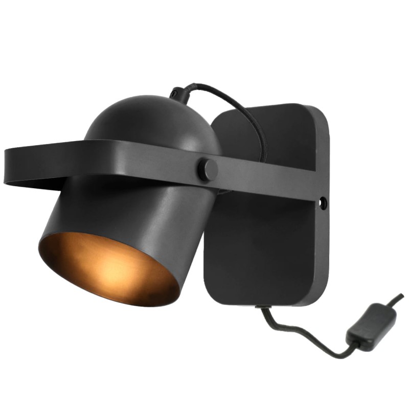 Lampa ścienna Nesvik wys. 23 cm Black