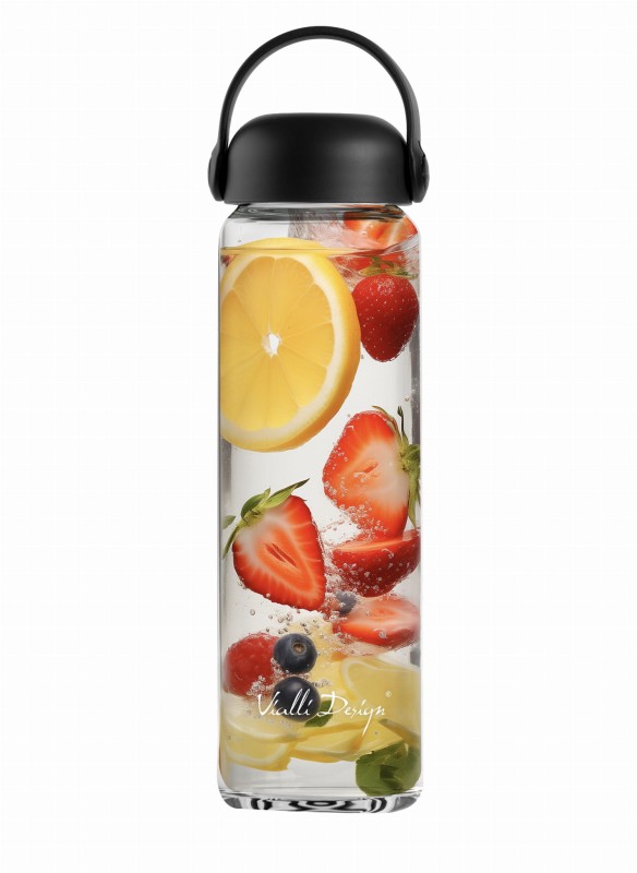 Szklana butelka na wodę Fuori 540 ml czarna