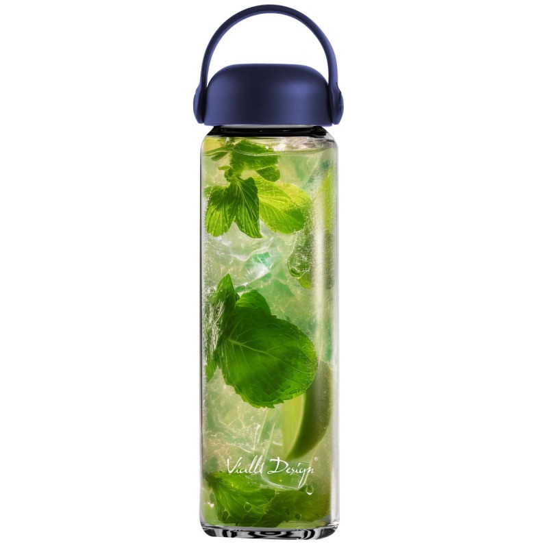 Szklana butelka na wodę Fuori 540 ml granatowa