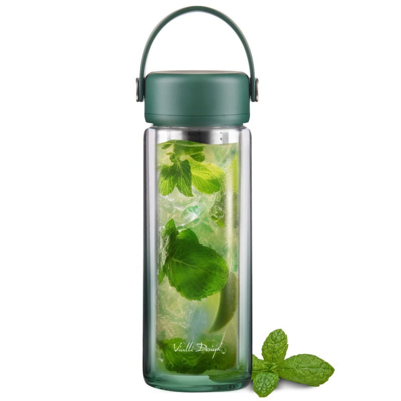 Butelka z podwójną ścianką i zaparzaczem Fuori 350 ml zielona
