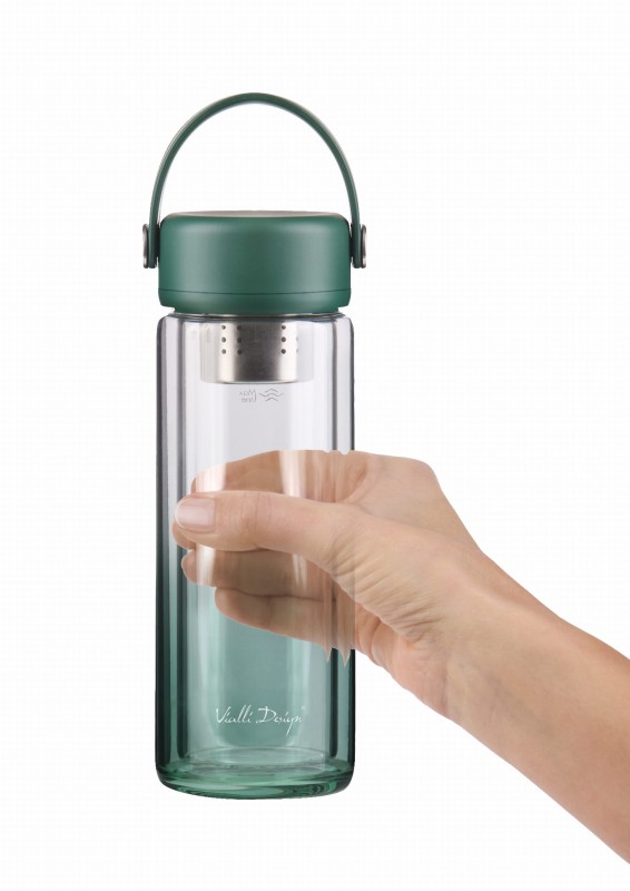 Butelka z podwójną ścianką i zaparzaczem Fuori 350 ml zielona