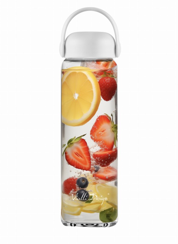 Szklana butelka na wodę Fuori 540 ml biała