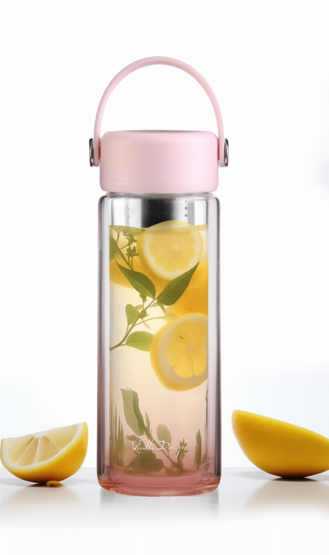 Butelka z podwójną ścianką i zaparzaczem Fuori 350 ml różowa