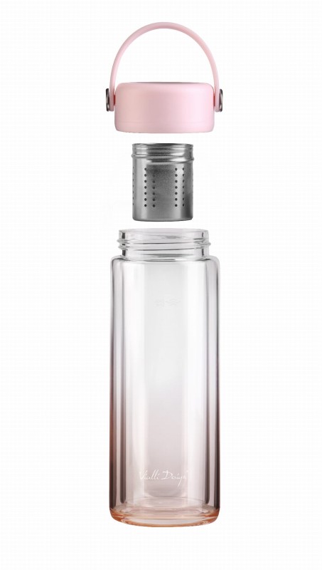 Butelka z podwójną ścianką i zaparzaczem Fuori 350 ml różowa