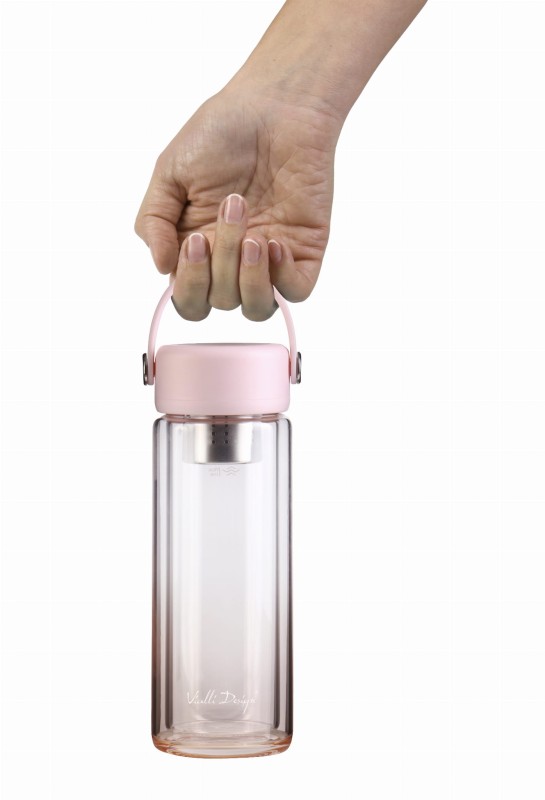 Butelka z podwójną ścianką i zaparzaczem Fuori 350 ml różowa