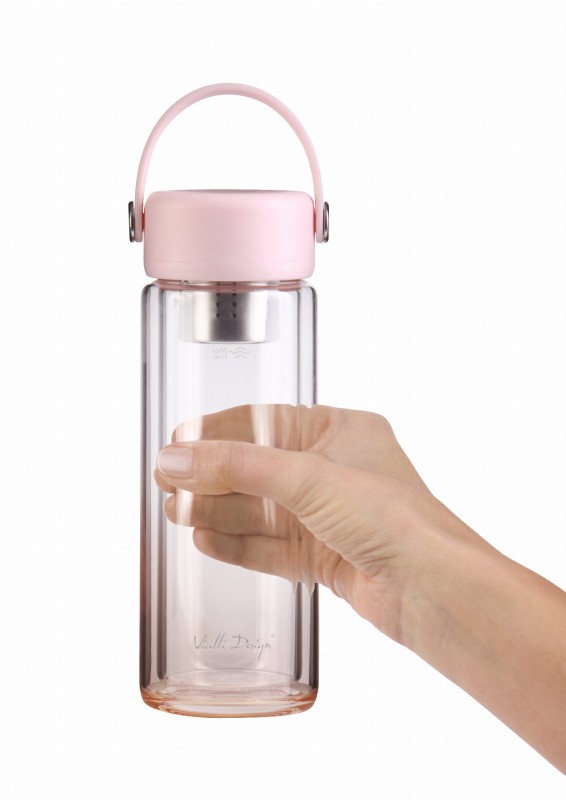 Butelka z podwójną ścianką i zaparzaczem Fuori 350 ml różowa