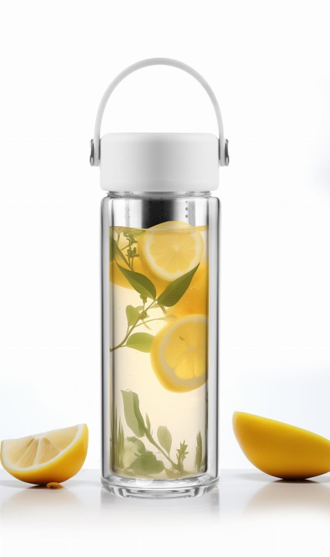 Butelka z podwójną ścianką i zaparzaczem Fuori 350 ml biała