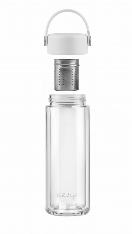 Butelka z podwójną ścianką i zaparzaczem Fuori 350 ml biała