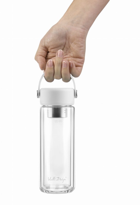 Butelka z podwójną ścianką i zaparzaczem Fuori 350 ml biała