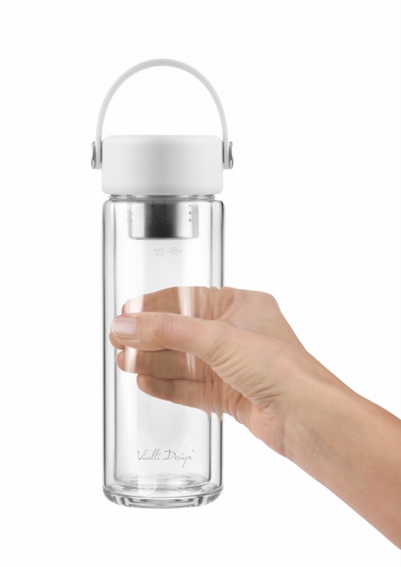 Butelka z podwójną ścianką i zaparzaczem Fuori 350 ml biała