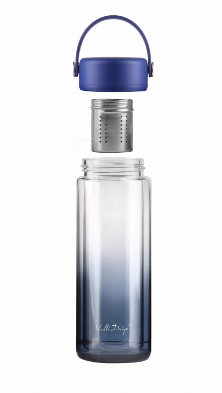 Butelka z podwójną ścianką i zaparzaczem Fuori 350 ml granatowa