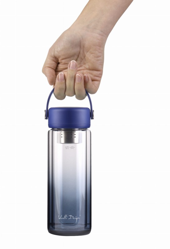 Butelka z podwójną ścianką i zaparzaczem Fuori 350 ml granatowa