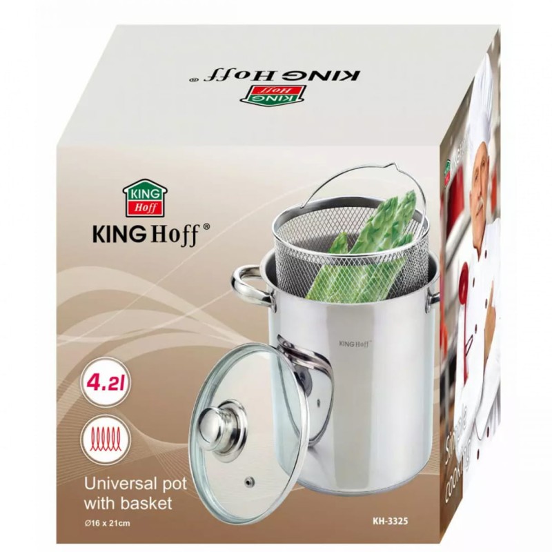 Garnek do szparagów spaghetti 4,2L KINGHOFF