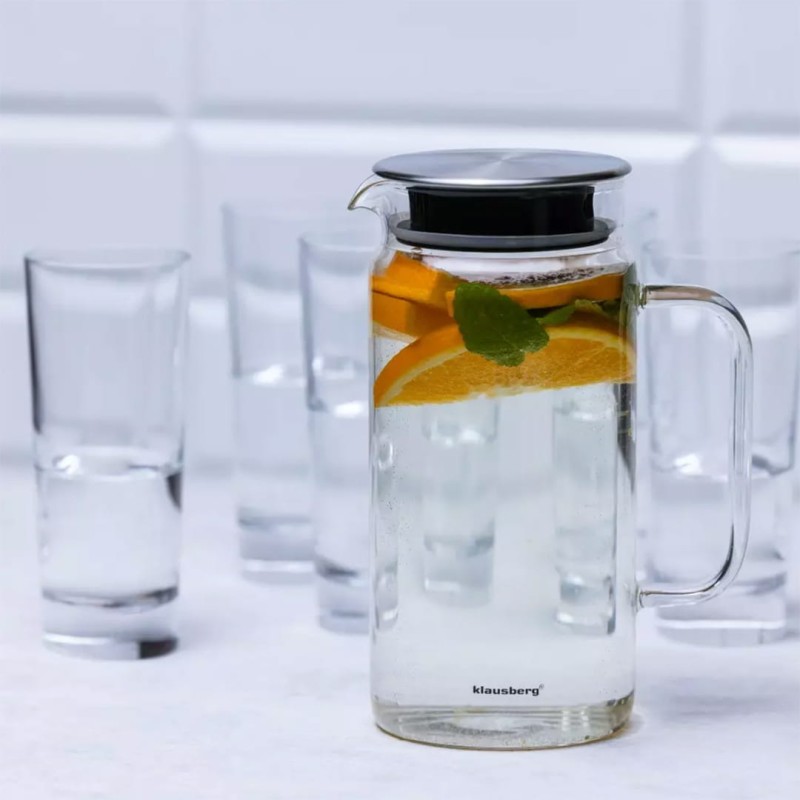Dzbanek szklany do wody napojów 1,5L KLAUSBERG