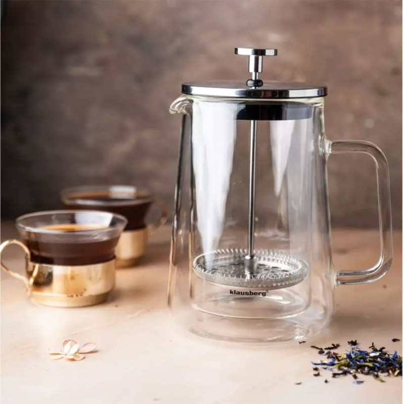 Zaparzacz tłokowy do kawy herbaty termiczny 600ml KLAUSBERG French press