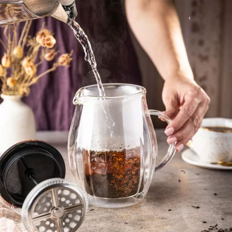 Zaparzacz tłokowy do kawy herbaty termiczny 600ml KLAUSBERG French press
