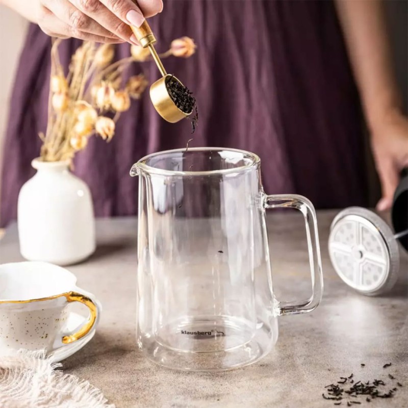 Zaparzacz tłokowy do kawy herbaty termiczny 600ml KLAUSBERG French press