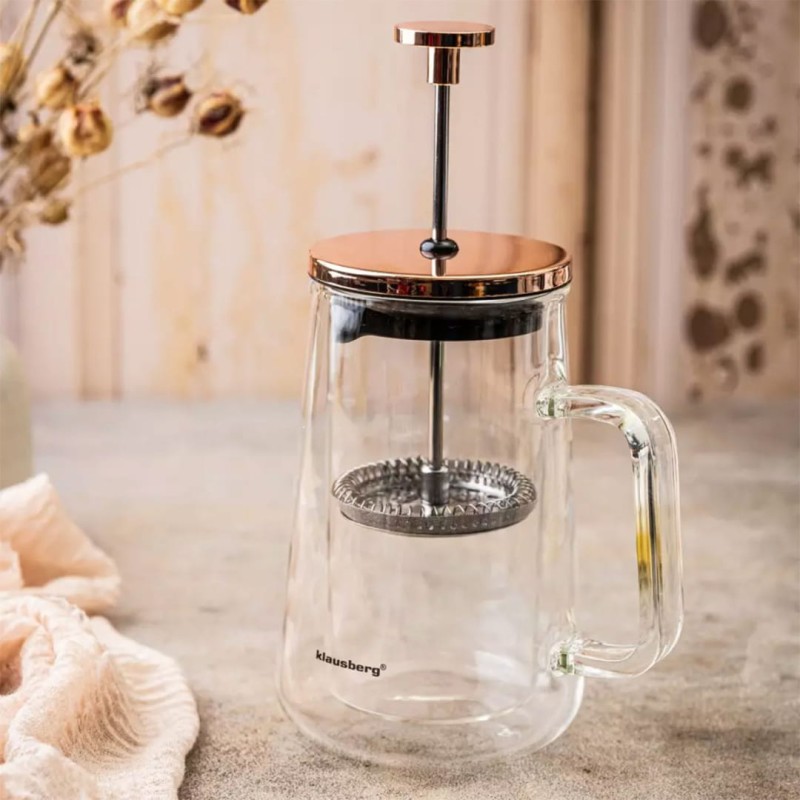 Zaparzacz tłokowy do kawy herbaty termiczny 600ml KLAUSBERG French press