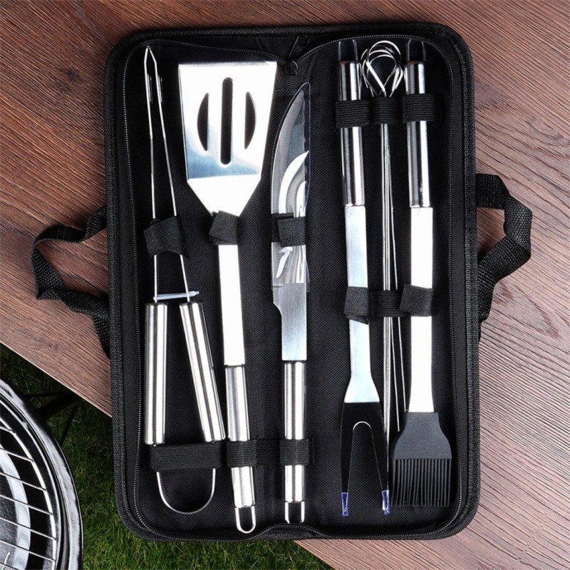 Zestaw 10 przyborów do grilla w etui