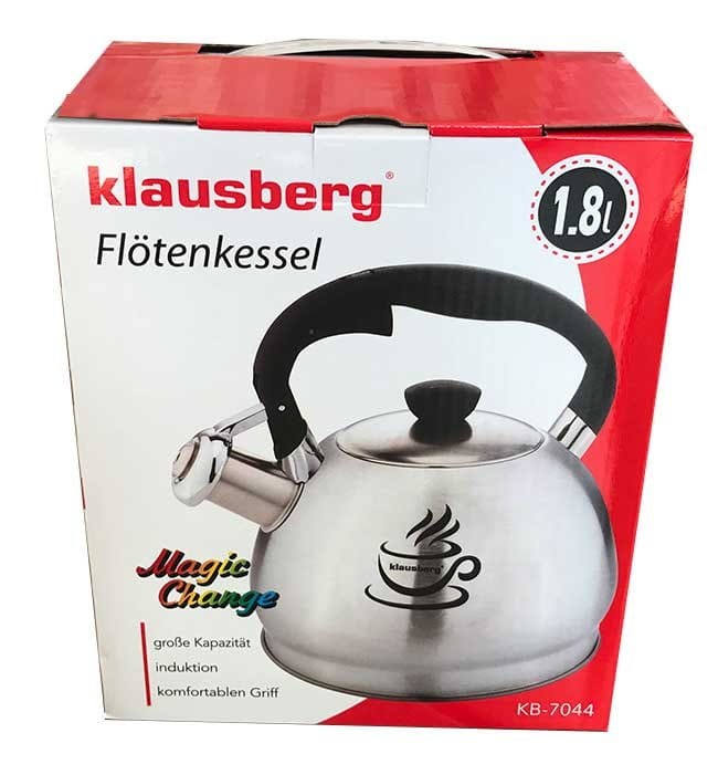 Czajnik z gwizdkiem KLAUSBERG 1,8L THERMO INDICATOR zmieniający kolor