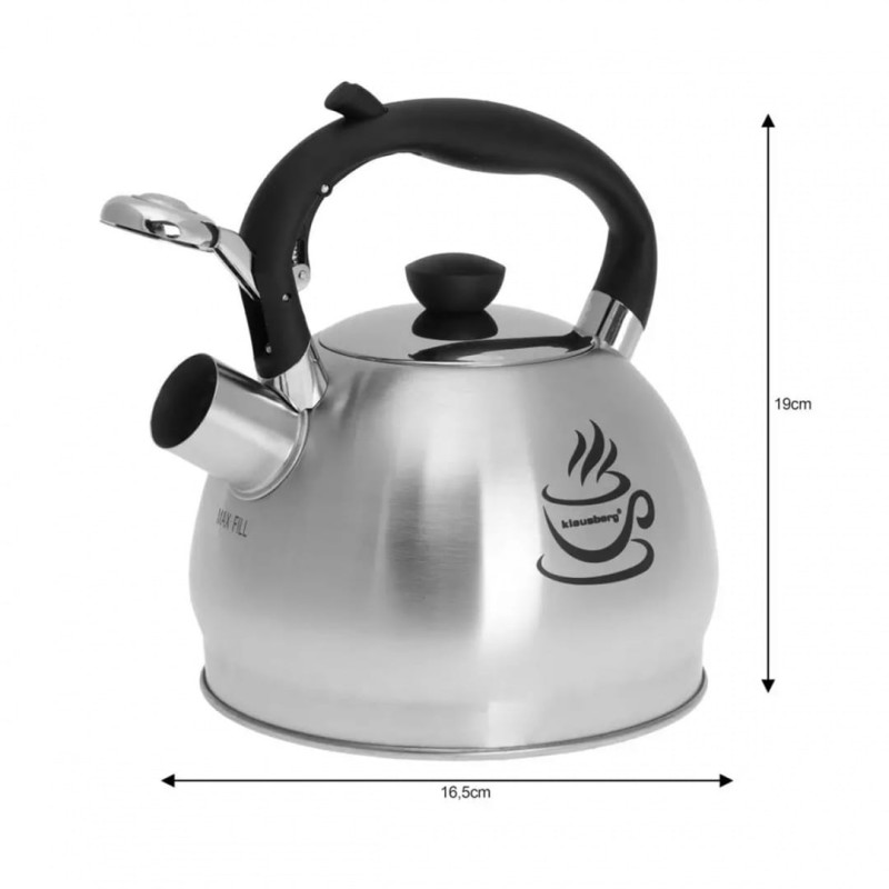 Czajnik z gwizdkiem KLAUSBERG 1,8L THERMO INDICATOR zmieniający kolor