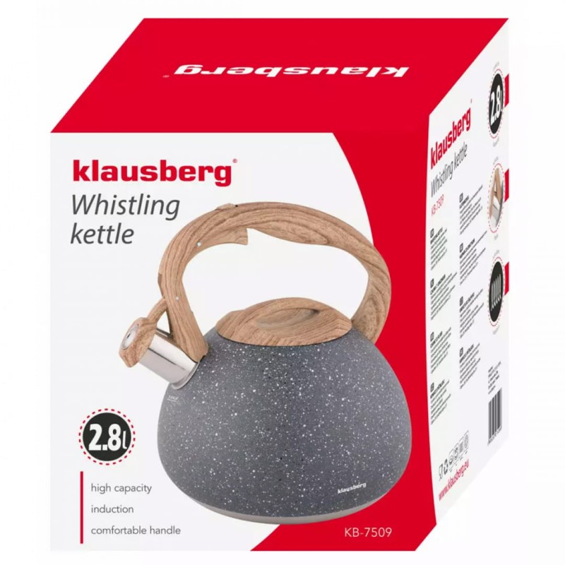 Czajnik z gwizdkiem 2,8L KLAUSBERG marmurek