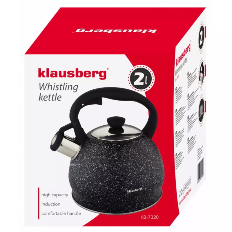 Czajnik z gwizdkiem 2L KLAUSBERG MARBLE marmurek