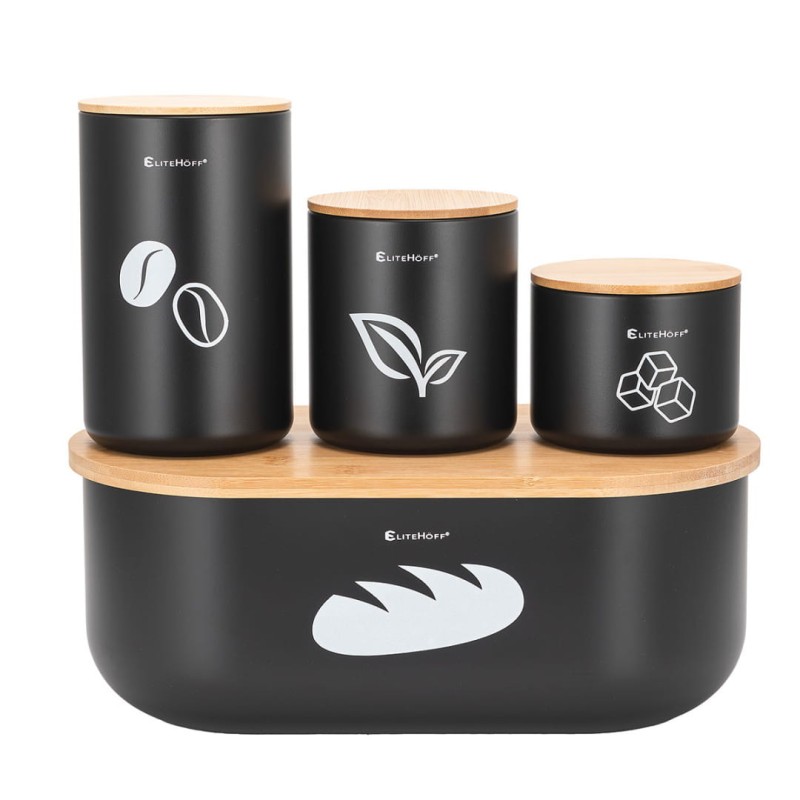 Chlebak z zestawem pojemników ELITEHOFF czarny