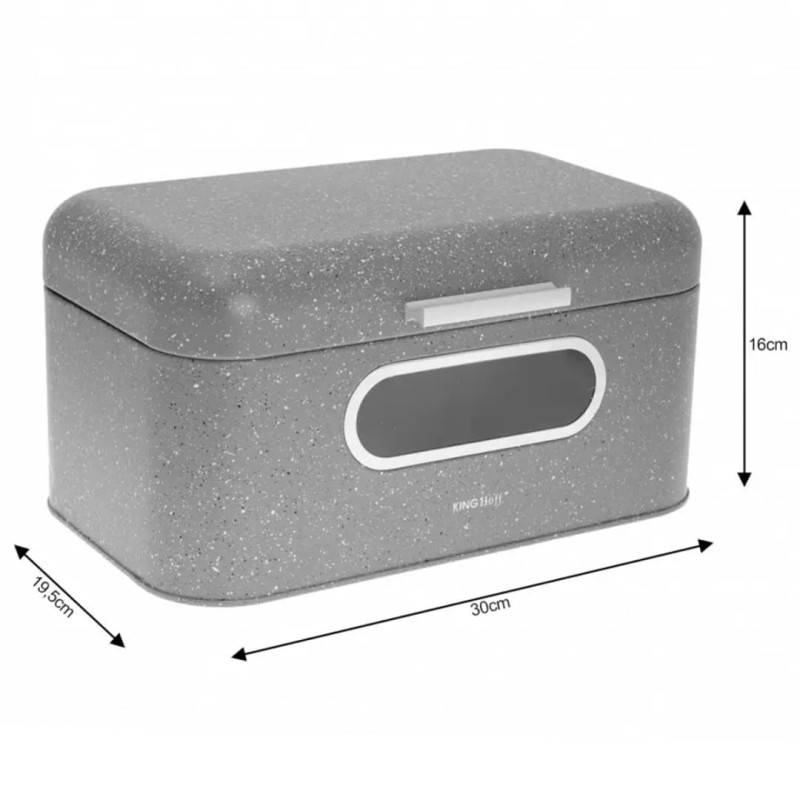 Chlebak metalowy KINGHOFF czarny marmurkowy