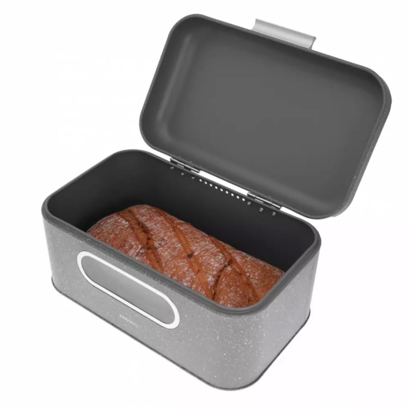 Chlebak metalowy KINGHOFF czarny marmurkowy