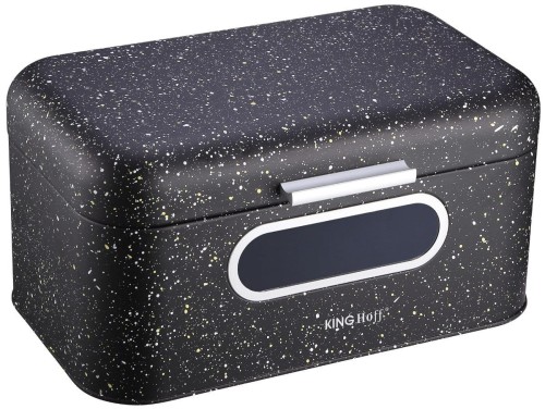 Chlebak pojemnik na pieczywo KINGHOFF czarny marmurkowy