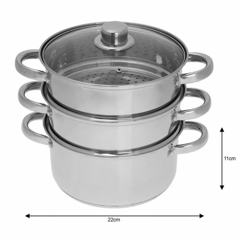Garnek do gotowania na parze KINGHOFF 4 elementy 22cm