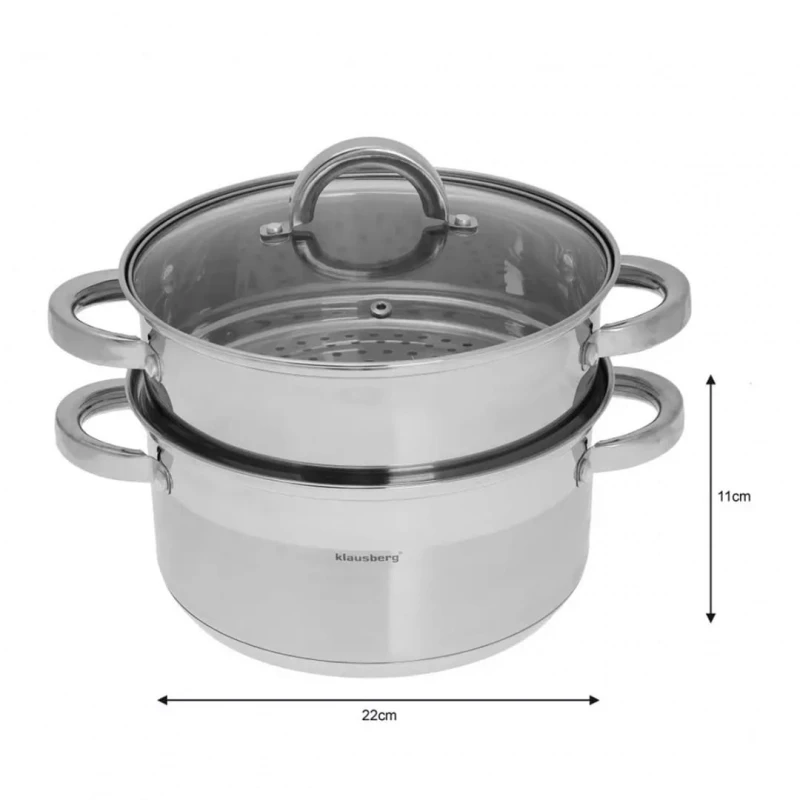 Garnek do gotowania na parze KLAUSBERG 3 elementy 22cm